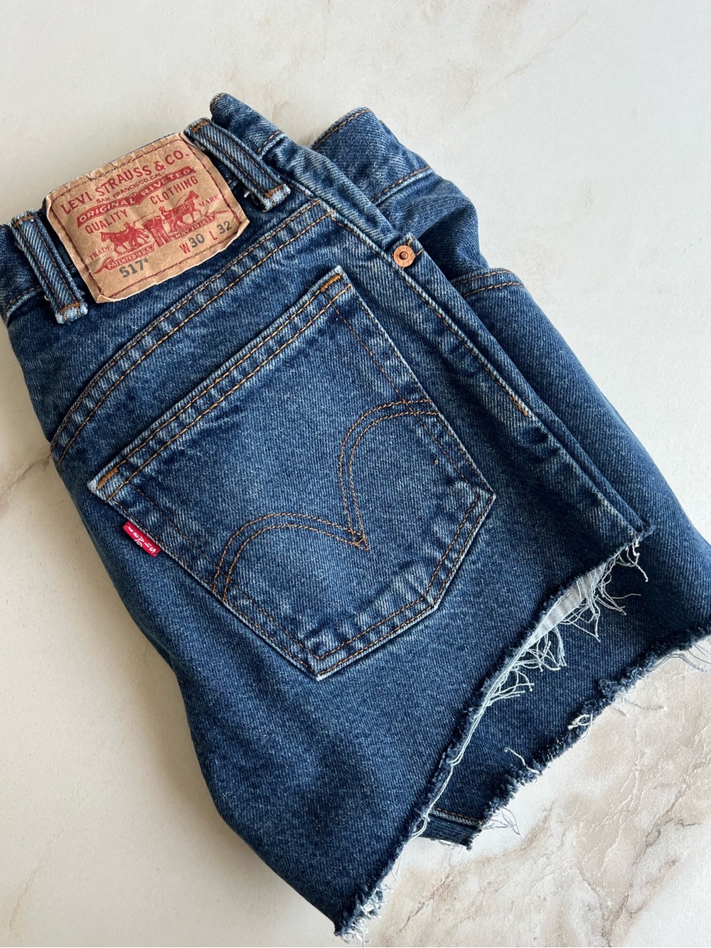 Levi's Women's Dark Blue Denim Cutoff Shorts
